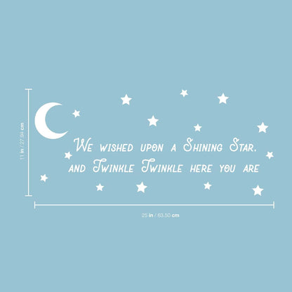 Vinyl Wall Art Decal - Moon And Stars Rhyme For Nursery Decor