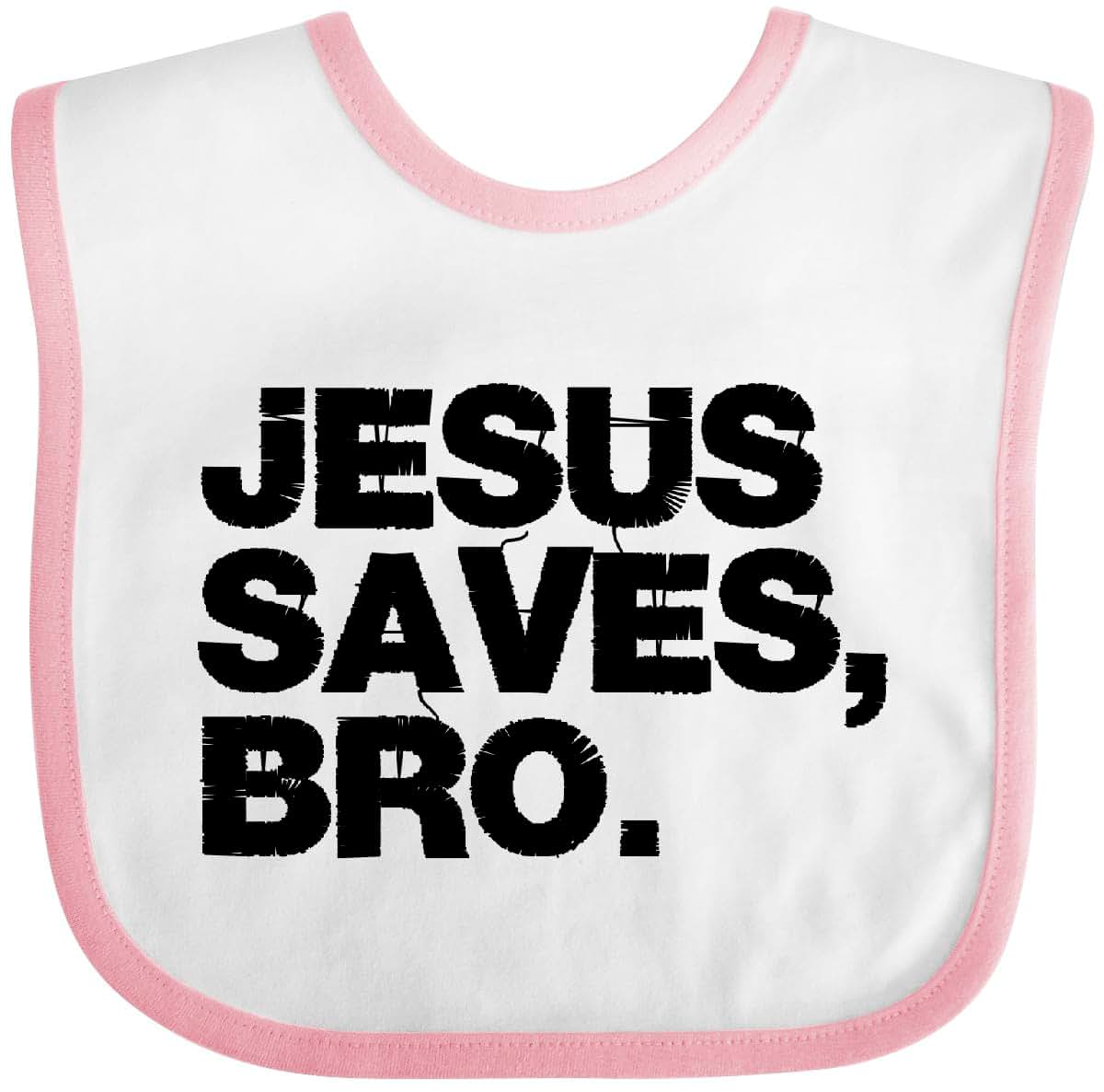 Inktastic Jesus Saves, Bro. Baby Bib with Hook and Loop Closure