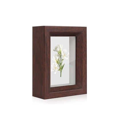 Himitimi 2x3 Mini Wooden Shadow Box Frame in Dark Brown