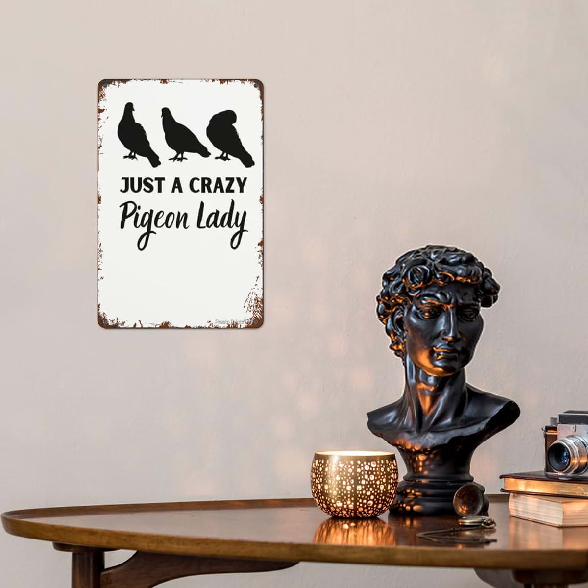 Wall Decor Sign - Retro Pigeon Horticulture Tin Metal Art for Home Kitchen