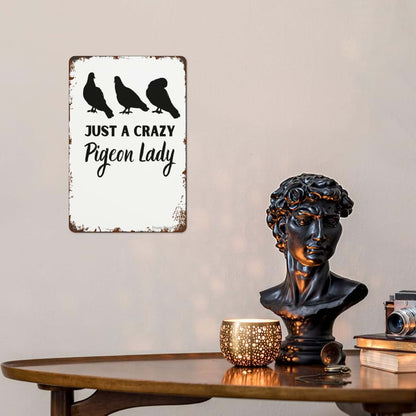 Wall Decor Sign - Retro Pigeon Horticulture Tin Metal Art for Home Kitchen