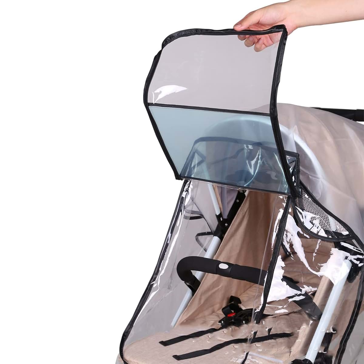 Gsycle Universal Clear Stroller Rain Cover with Breathable Air Holes and Waterproof Zipper (photo 3)