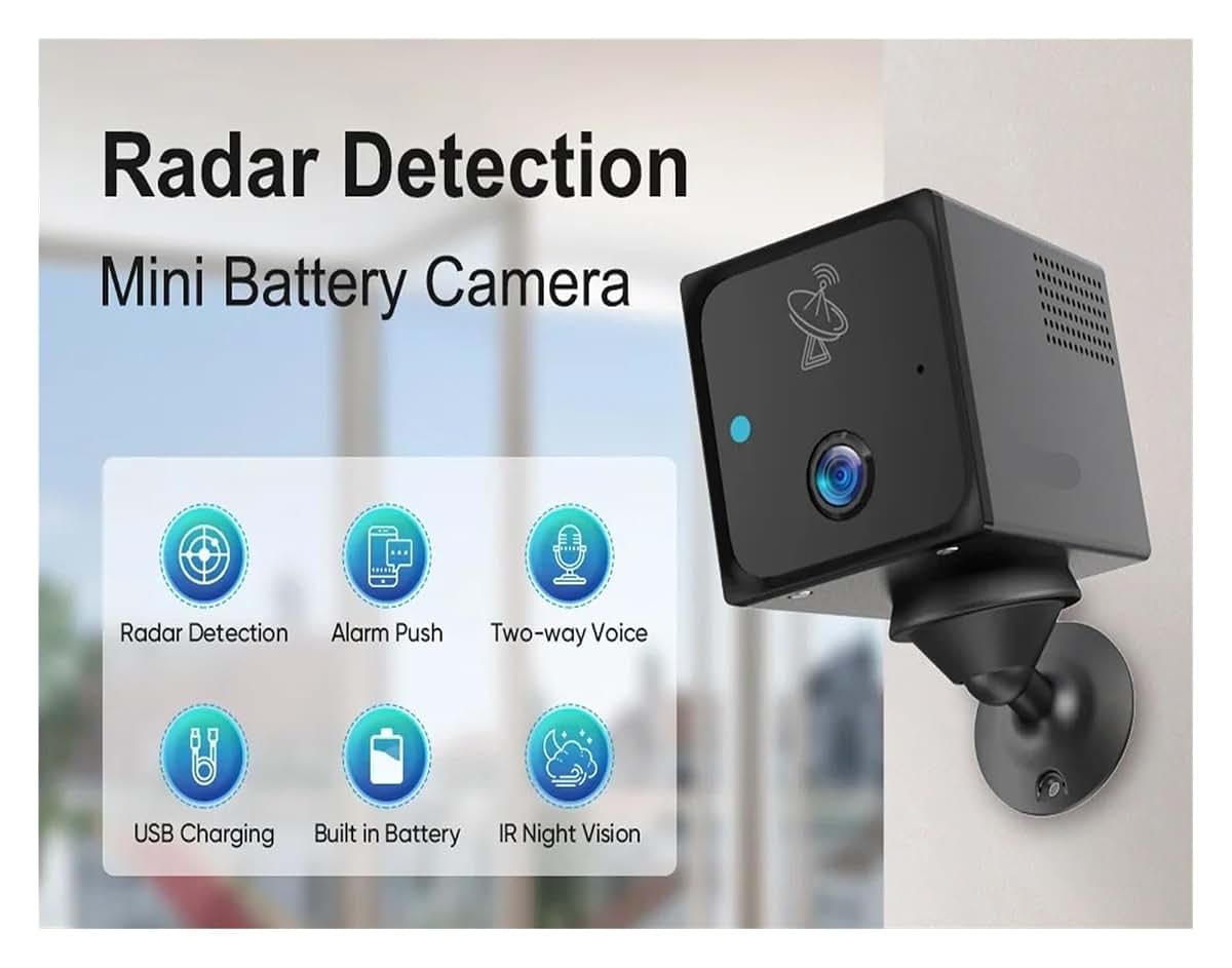 LNBBEQ 4MP 4G Sim Mini Camera WiFi Battery CCTV Security Baby Camera Intercom Radar Detection Surveillance IP Camera(4G (photo 3)
