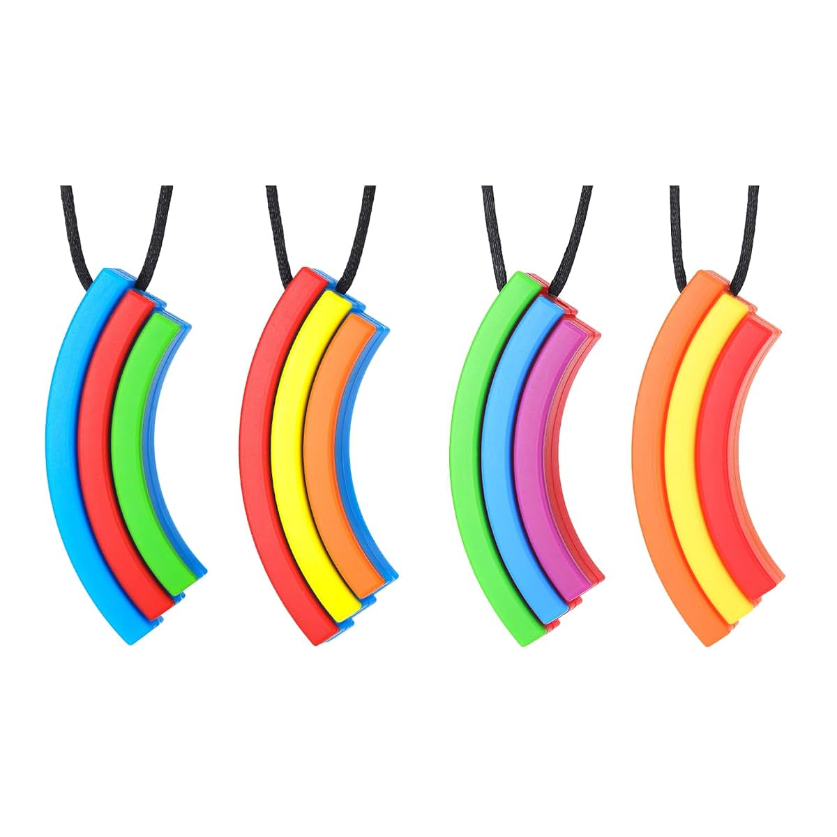 Seeway Sensory Chew Necklaces Relieve Anxiety & Improve Focus 4 Pack