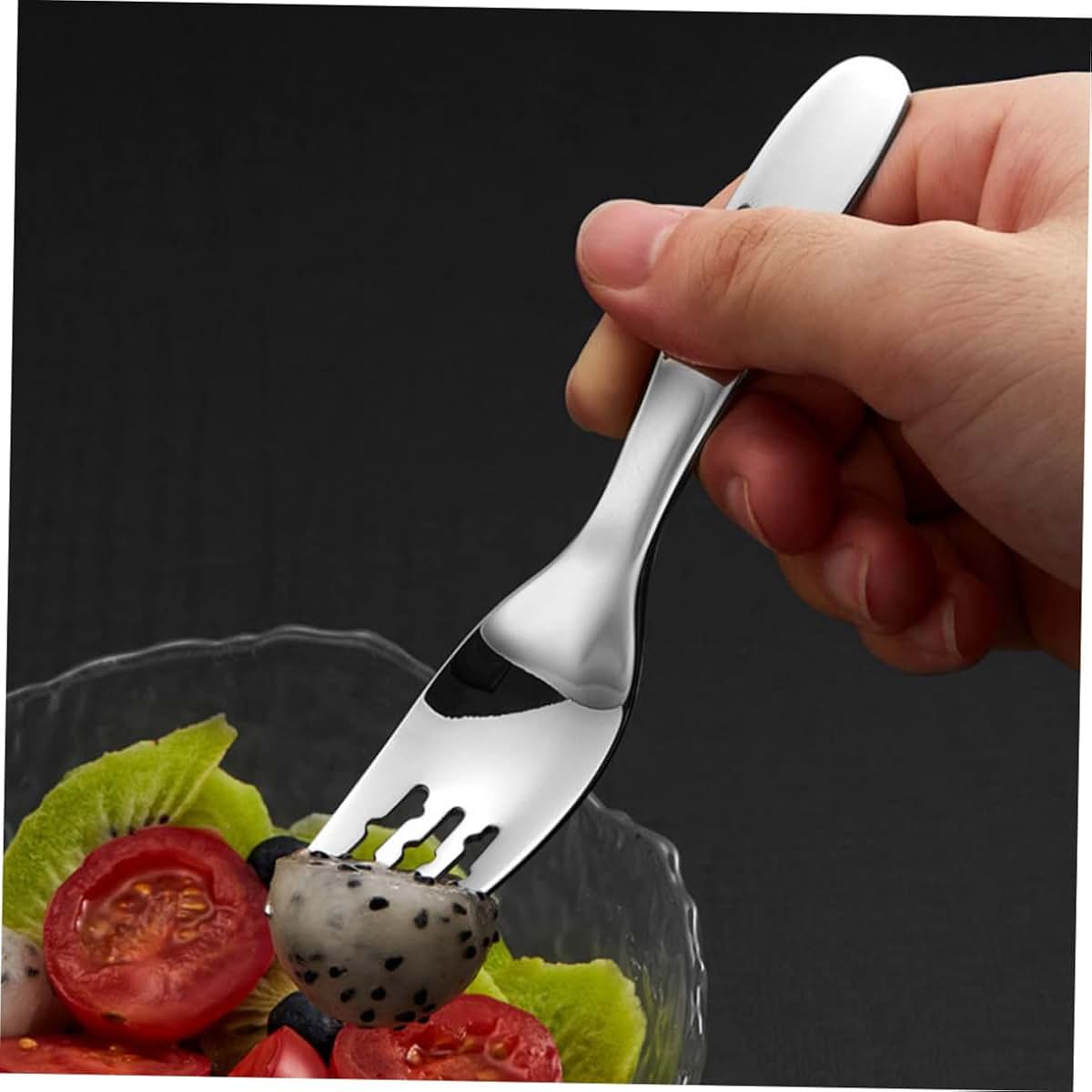 BabyOneStop Children Fork and Spoon Training Tableware Set, Stainless Steel with Storage Box