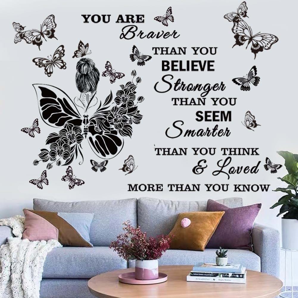 CASADECOR Inspirational Wall Decals Sunflower And Positive Quotes