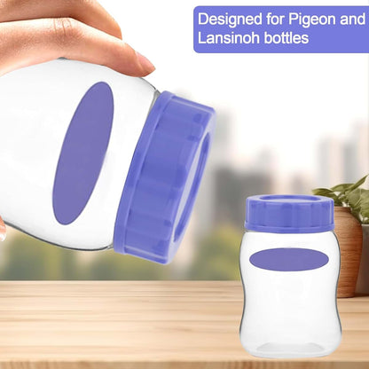 Purple 4-Piece Baby Bottle Cap Set for Travel & Storage Lids