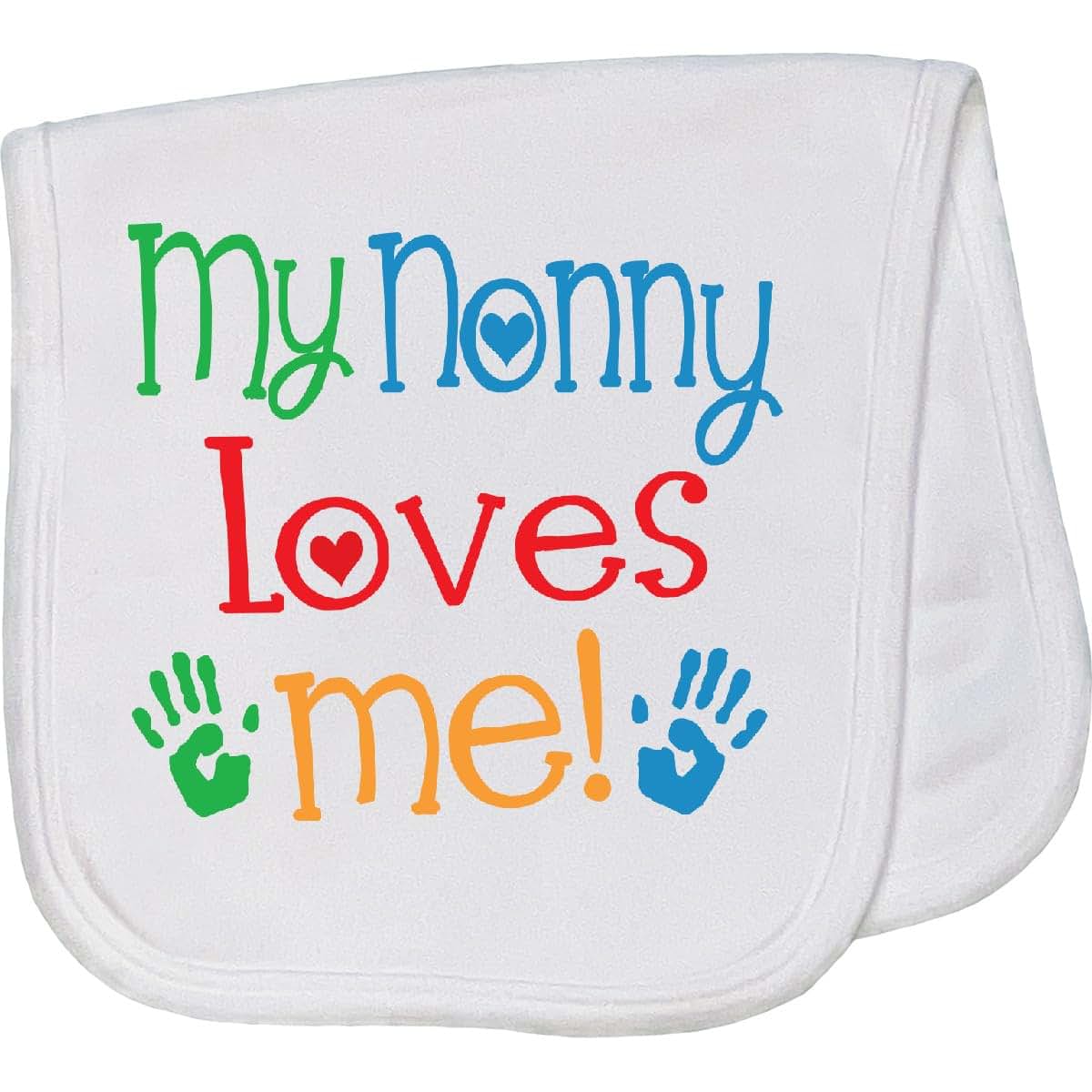 Inktastic My Nonny Loves Me Grandkids Baby Burp Cloth