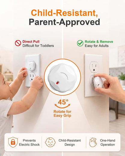 TrusTot Outlet Covers 24 Pack With Rotating Unlock Design
