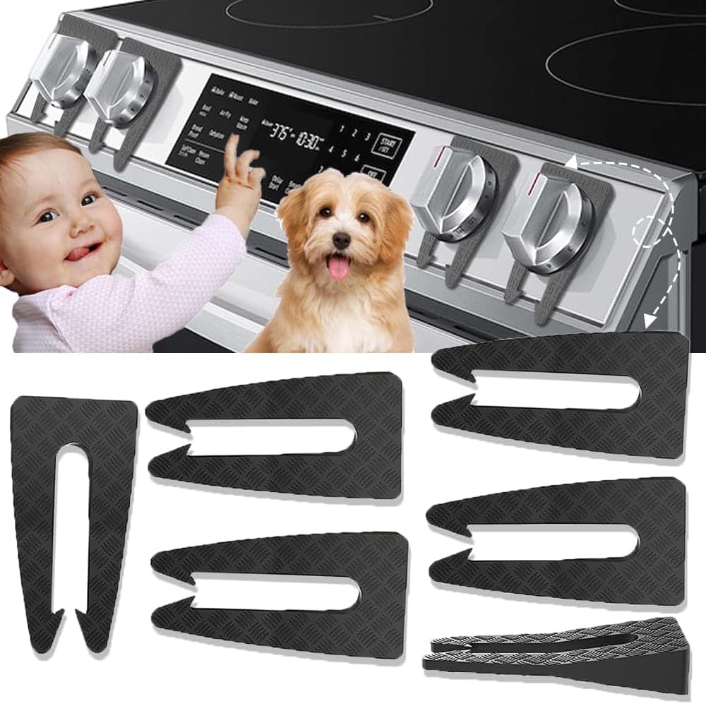 Silicone Stove Knob Covers for Gas Stoves | Lock Set