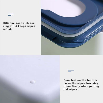 illikkuyax 3 Pack Butt Wipes Dispenser Flushable Wipes Holder for Bathroom with Sealing Lid, PP, 7.48"L