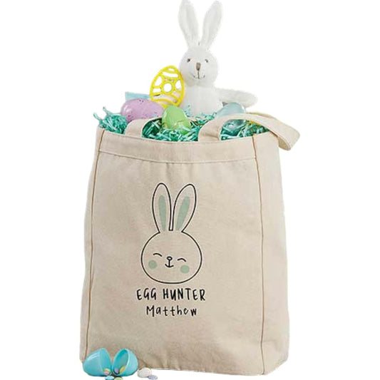 Personalization Universe Personalized Easter Bunny Photo Canvas Tote Bag – Kids Customizable Easter Gift – Children's