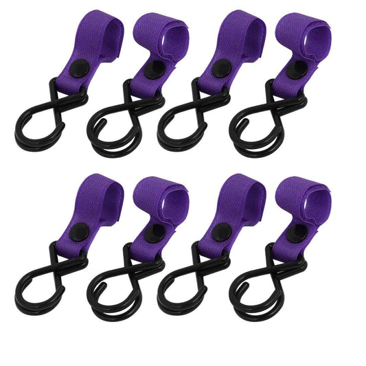Aexit Stroller Hanger Hook Adjustable Loop Closure 8pcs Purple