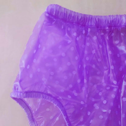 ZAKEKE PVC Dot Surface Adult Incontinence Pants,Plastic Diapers,Adult Cloth Diapers Covers, Waterproof and Reusable