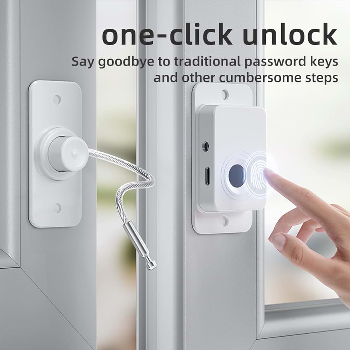 Kizzhisi Fingerprint Refrigerator Lock for Cabinets, Drawers, and Appliances