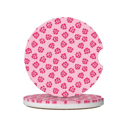 LSCDHDPC Leopard Skin Pink Car Coasters Cute Animals Cup Holder