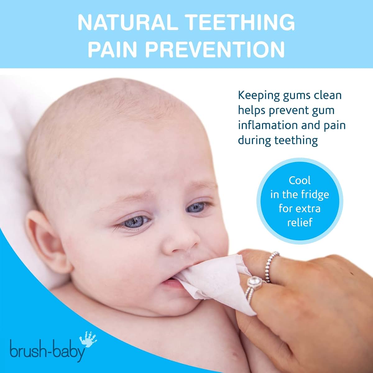 Brush Baby Teething Dental Wipes for Ages 0-Toddler