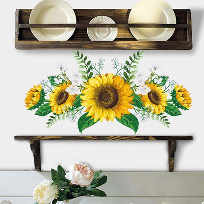 JKPOWER Fashionable Removable Sunflower Wall Sticker Flower Decor Waterproof Decals Sunflower Wall Sticker