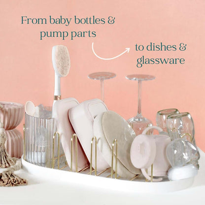 Winnie & Lu Baby Bottle Drying Rack, Stainless Steel, Open-Air Drying, Dishwasher Safe