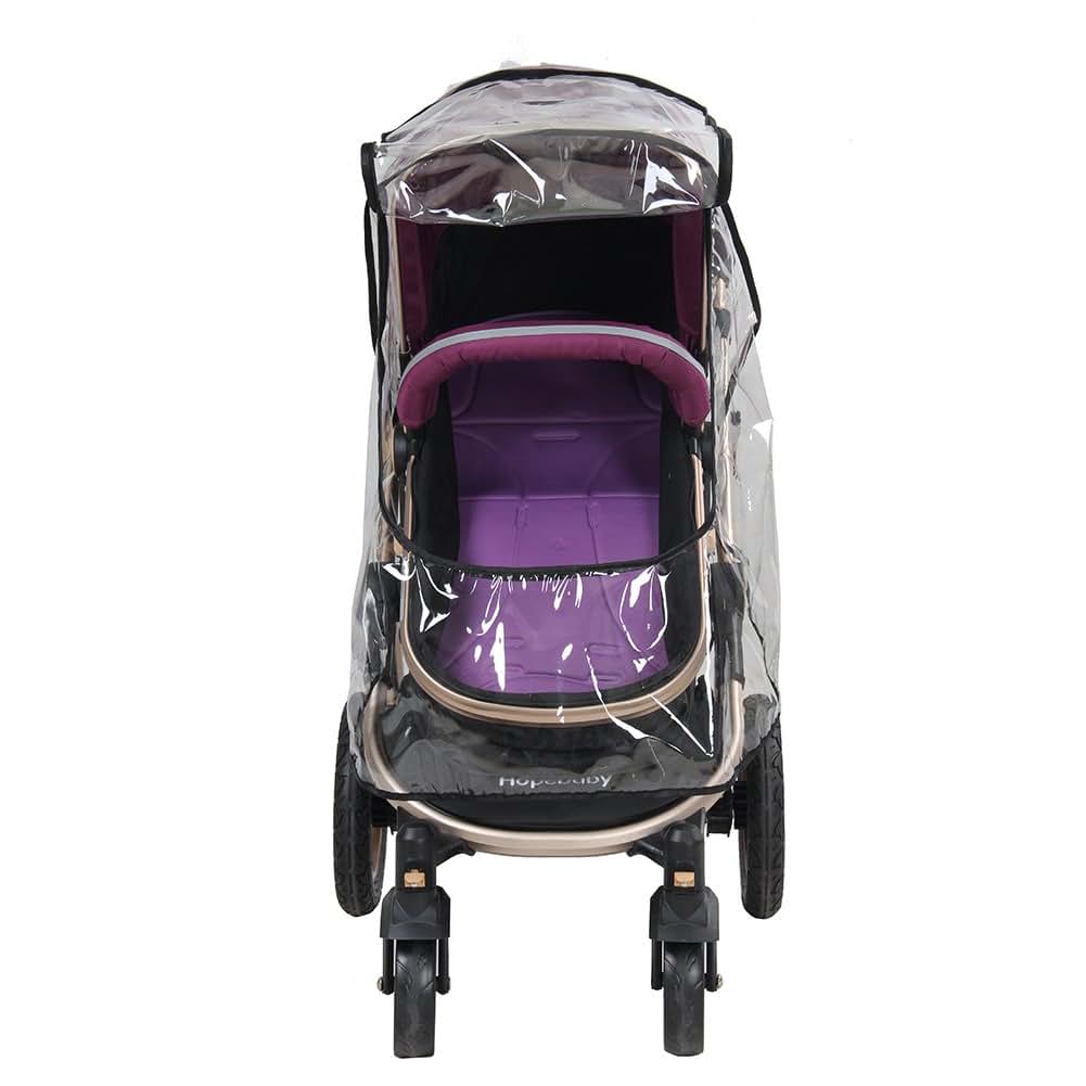 Cerlingwee Universal Stroller Rain Cover With Zipper Window (photo 3)