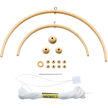 Wooden Nursery Mobile Wind Chime Kit for Crib Bed Decor