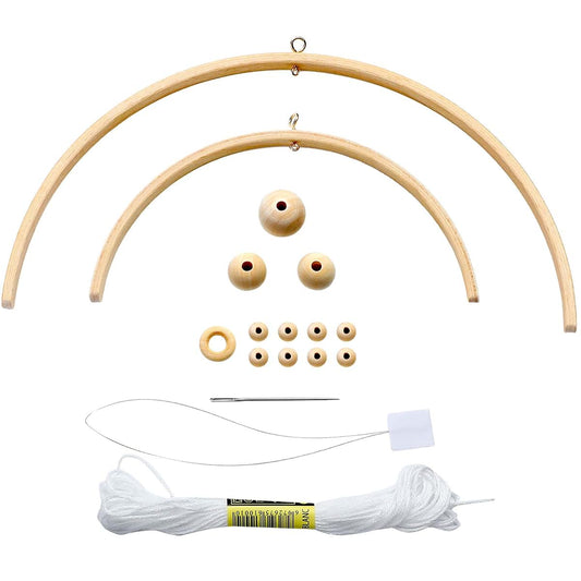 Wooden Nursery Mobile Wind Chime Kit for Crib Bed Decor