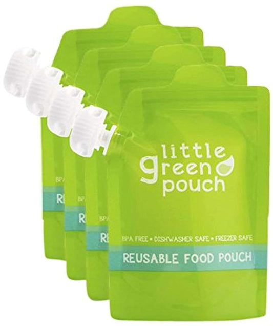 Little Green Pouch Reusable Food Pouches - 4-Pack of 7oz Pouches