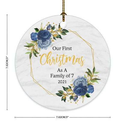 Cheyan Our First Christmas As A Family of 7 Ornament Gift for Baby New Parents Xmas Tree Decoration, 1st Christmas as (photo 2)