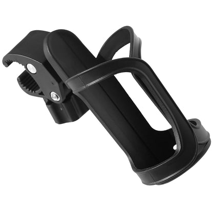 WXCHISU Universal 360° Beverage Cup Holder for Strollers, Bikes, Wheelchairs, ABS Plastic, Black