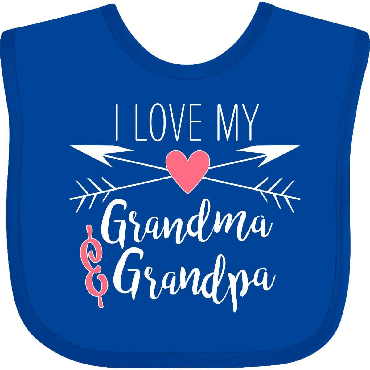 Inktastic I Love My Grandma And Grandpa Heart And Arrows Baby Bib