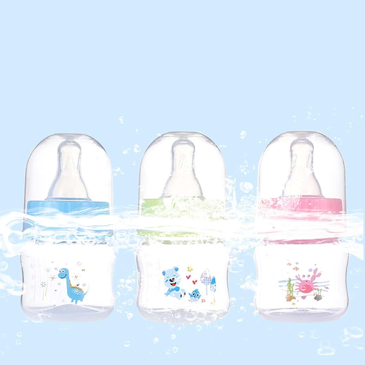 Gllehkt Baby Bottle Portable Baby Nursing Bottle 1.7oz Wide Neck Natural Flowing Easy to Clean Milk Bottle for Infant (photo 2)
