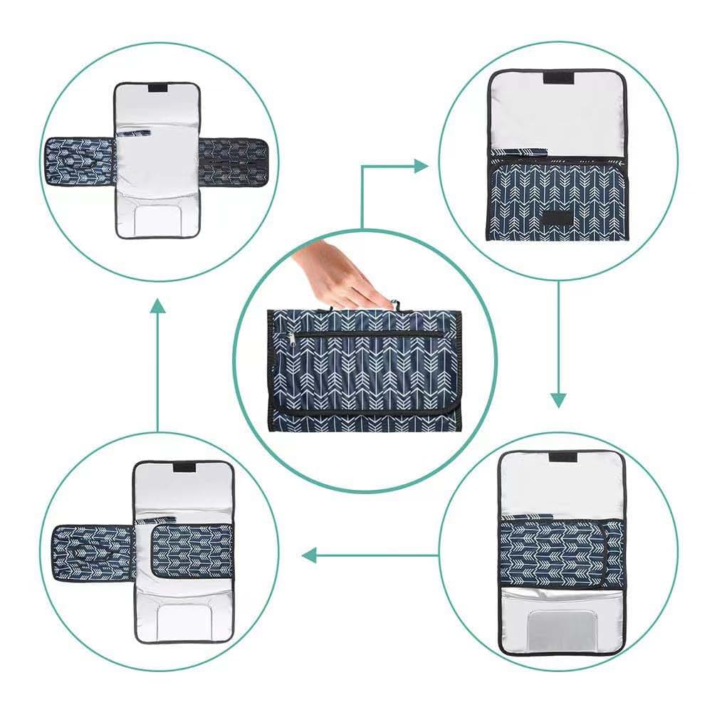 MAVIS LAVEN Portable Baby Changing Pad, Foldable Travel Diaper Changing Mat with Memory Foam Pillow & Storage Pockets (photo 3)