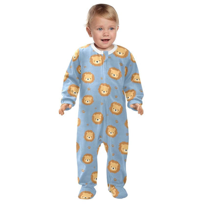 BabyOneStop Lion Print Organic Cotton Footie Pajamas