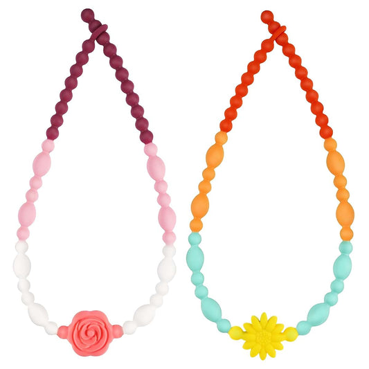 CulinaCraft Chew Necklaces for Sensory Kids & Toddlers, 2 Pack One Piece Fidget Chewlry | Calming Tools for ADHD &