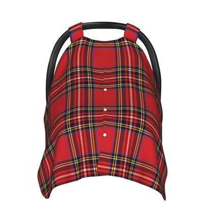 CAYKWVZ Red Black Buffalo Scottish Tartan Plaid Checkered Baby Car Seat Canopy Cover Multi Use Shower Gift, Nursing
