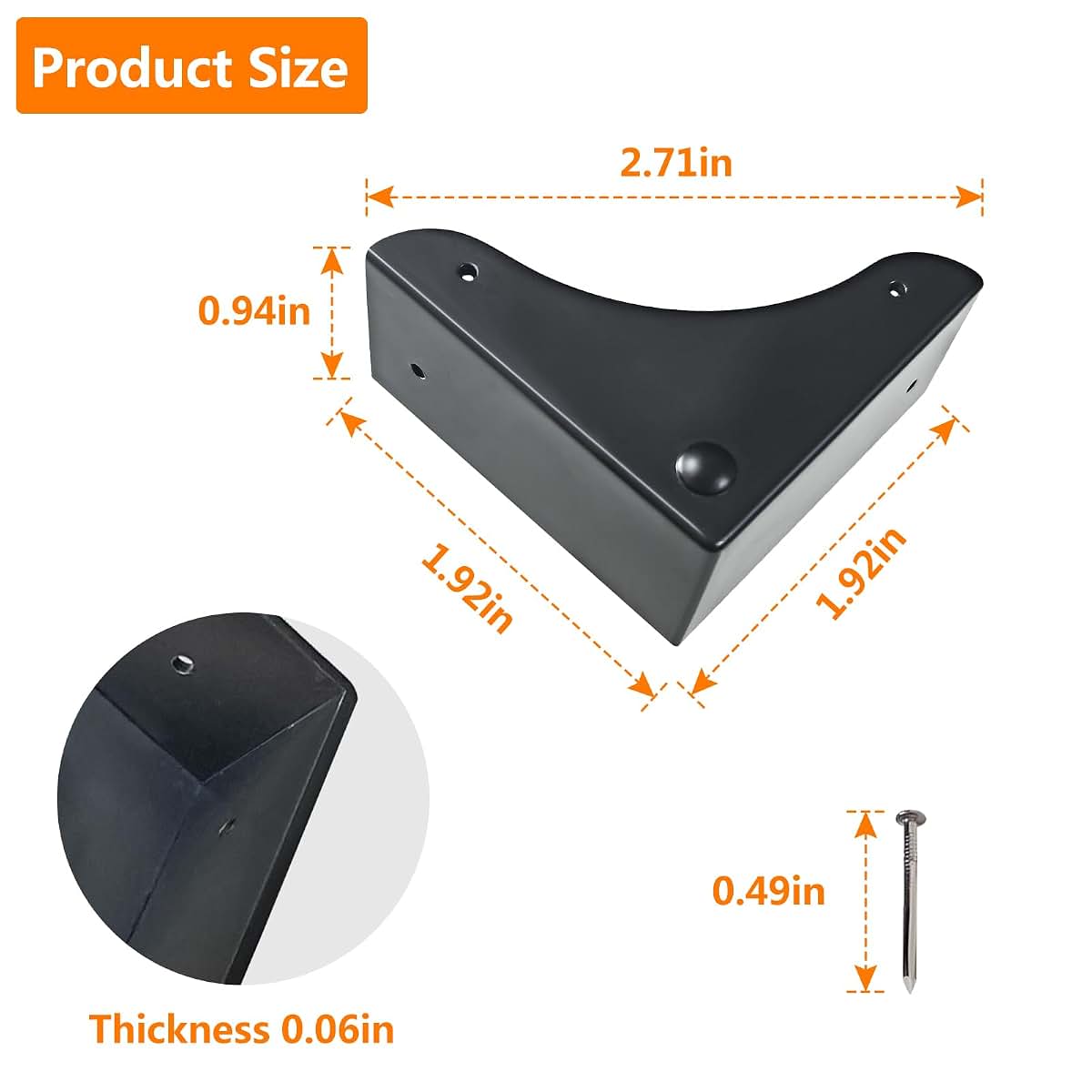 Mewuthede Metal Box Corner Protector, 4pcs Corner Guard Desk Box Edge Safety Decorative Protector Safety Guard Cabinet (photo 2)