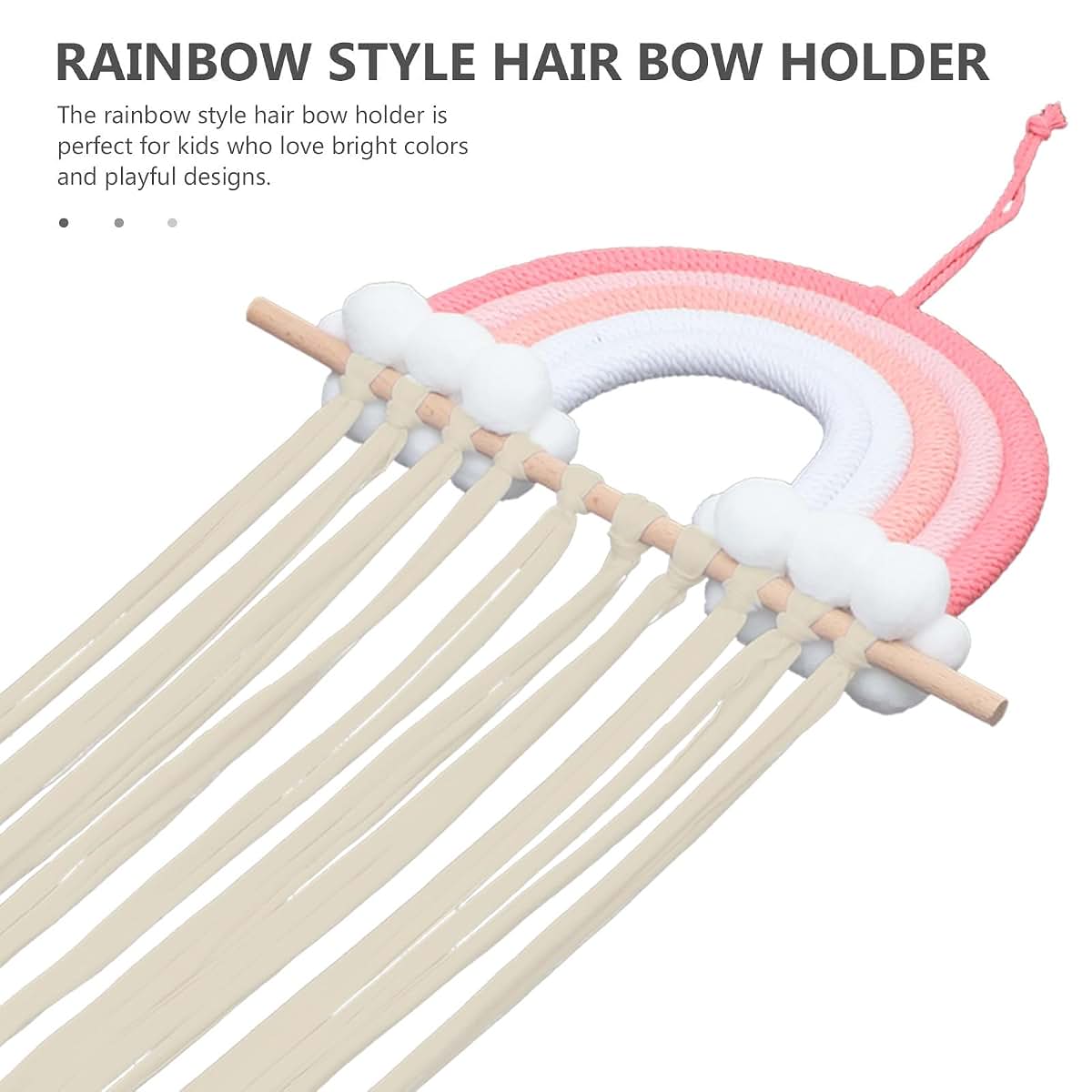 MUCKLILY Rainbow Hair Bow Holder Wall Hanging Organizer for Nursery Decor