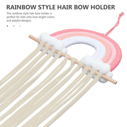 MUCKLILY Rainbow Hair Bow Holder Wall Hanging Organizer for Nursery Decor