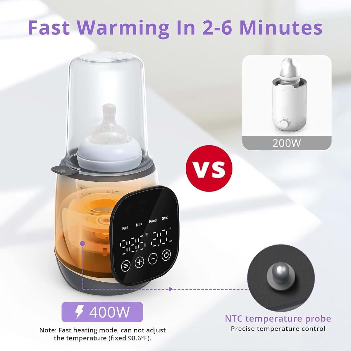 KIMORE Bottle Warmer, Fast Baby Bottle Warmer With LCD Display (photo 3)