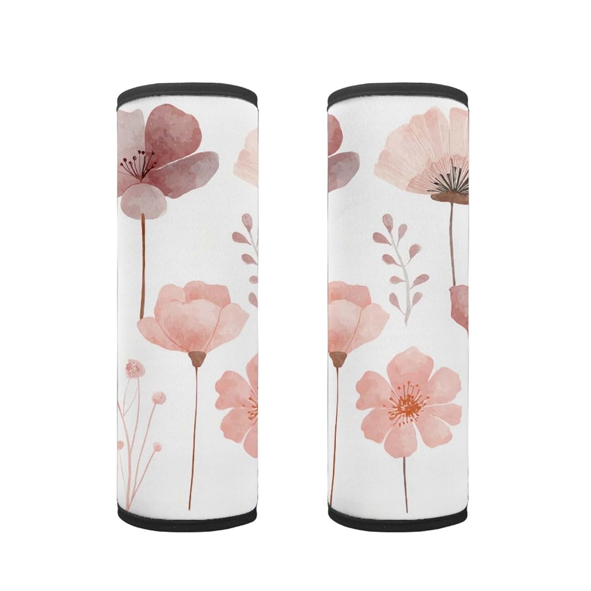 Temdrsuy Infant Car Seat Safety Belt Pad 2-Piece Set Pink Floral Animal Pattern
