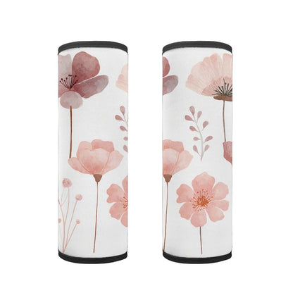 Temdrsuy Infant Car Seat Safety Belt Pad 2-Piece Set Pink Floral Animal Pattern