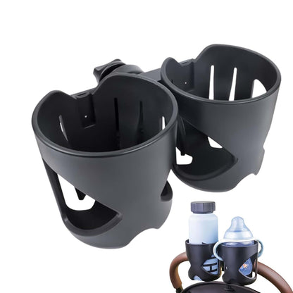 DUDOK Stroller Cup Holder, ABS Wheelchair Cup Holder, Portable Stroller Cup Holder, Double Cup Holder, Adjustable Cup