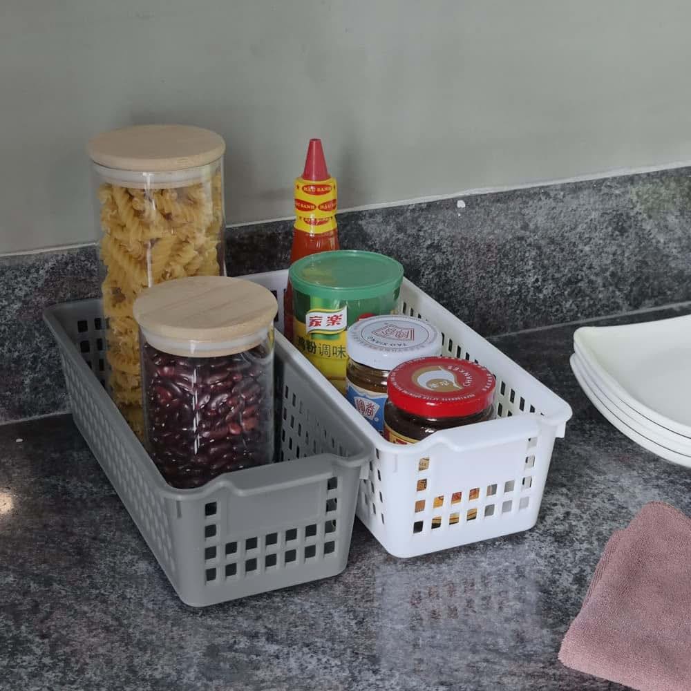 Jekiyo 6 Pack Slim Plastic Storage Baskets For Desktop Organization (photo 4)