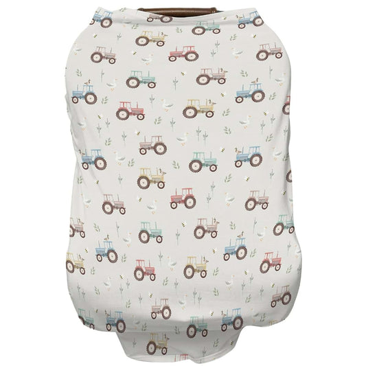 Selgkds Pastel Farm Trucks Meadow Baby Car Seat Covers for Boys Girls Boho Tractors Ducks Bees Leaves All-in-1 Soft