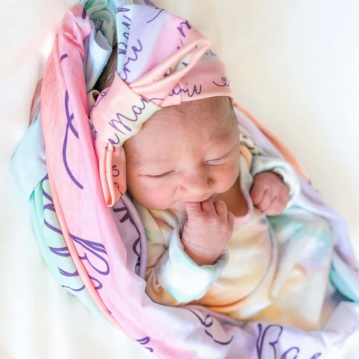 Loving Families Personalized Pastel Rainbow Throw Blanket