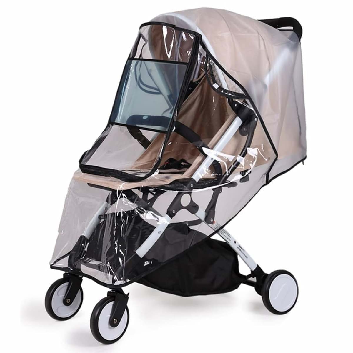 Gsycle Universal Clear Stroller Rain Cover with Breathable Air Holes and Waterproof Zipper