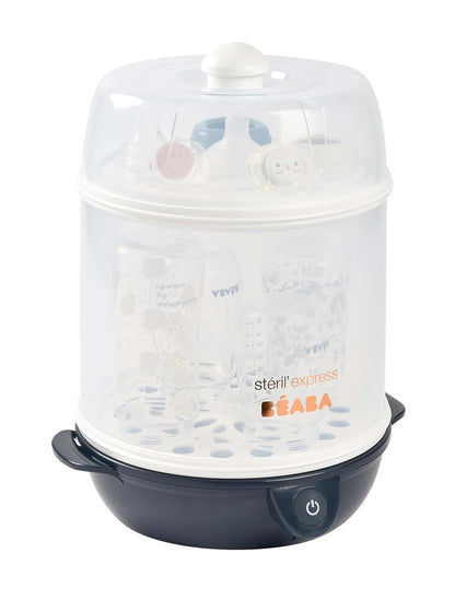 Béaba BEABA Steril' Express 2-in-1 Baby Bottle Sterilizer, Fast Sterilization in 6 Minutes, Auto Shut Off Feature