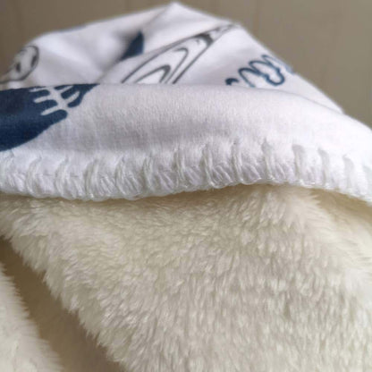 NICTIMEID Custom Baby Name Sherpa Blanket for Boy Print Baseball Pattern, Personalized Newbron Gifts, 30"x47" (photo 3)