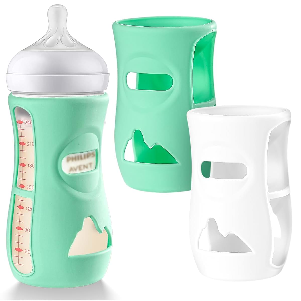Lotbill Silicone Bottle Sleeve for Avent Natural Glass Bottles 8 Oz