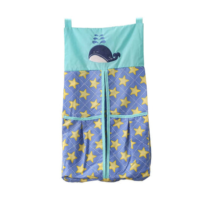 CribMATE Blue Whale Star fish Nursery crib Diaper Stacker Organizer Bag 1 PC Large Capacity Baby Diaper Organizer (photo 2)